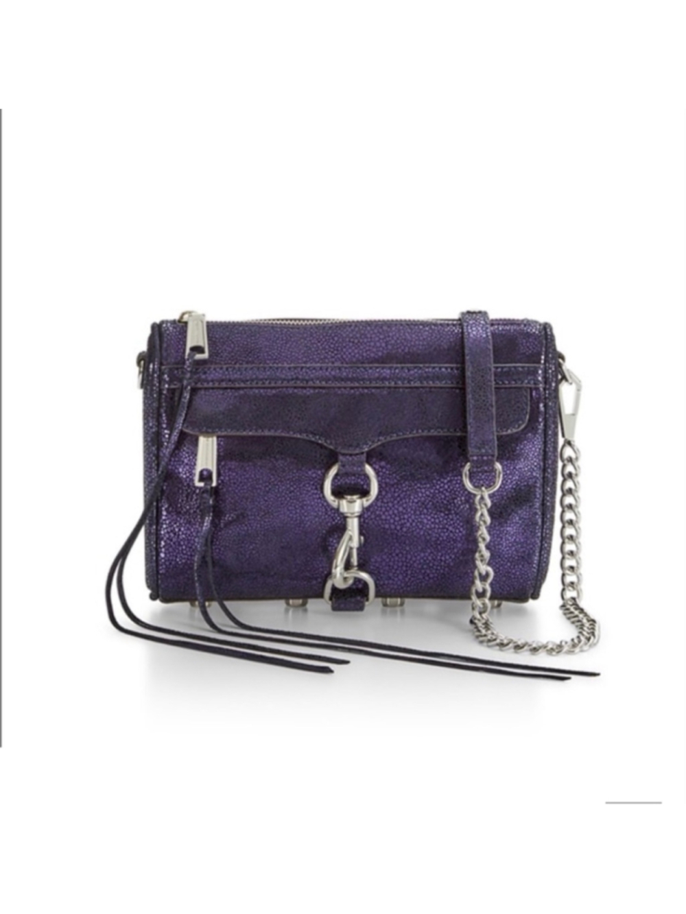 NWT Rebecca Minkoff Mini MAC in Midnight Blue Leather- MISSING STRAP
